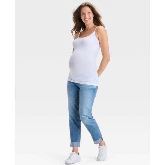 Belly Support Seamless Maternity Camisole - Isabel Maternity S / M White - Picture 3 of 6